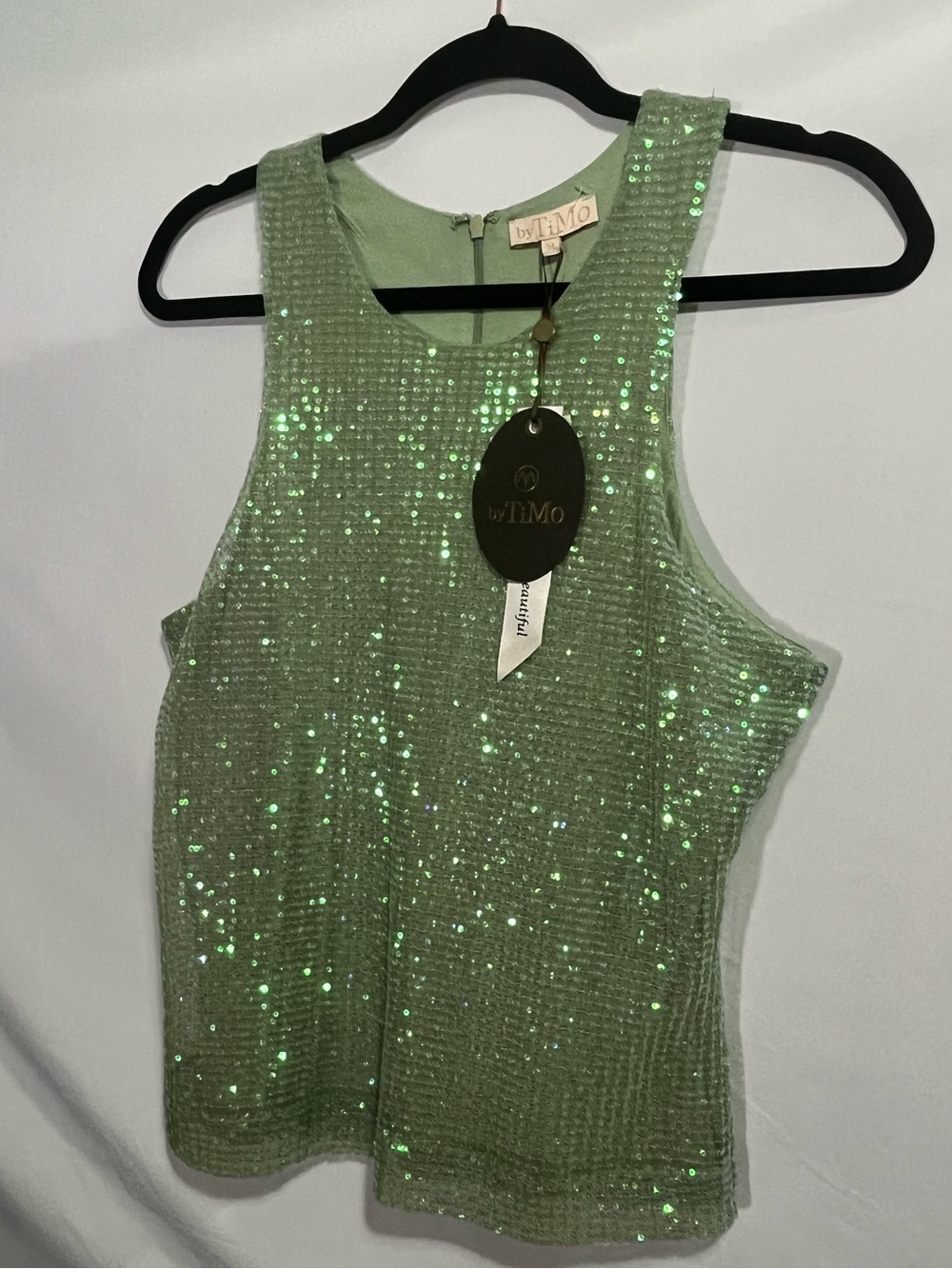 Gorgeous green sequin tank NWT